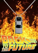 Back to the Future Rare Diecast Metal DeLorean Time Machine Car Necklace