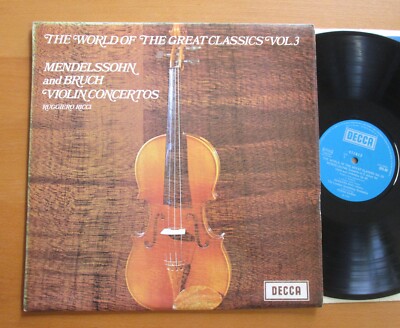 SPA 88 Ruggiero Ricci Mendelssohn Bruch Violin Concertos EX/VG Decca Stereo