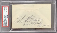 Freddie Lindstrom Signed Envelope Cut Baseball HOF Auto Brooklyn Dodgers PSA/DNA