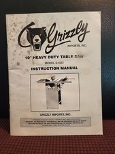 User guide instruction manual for Grizzly 10-inch heavy duty table saw #G1022