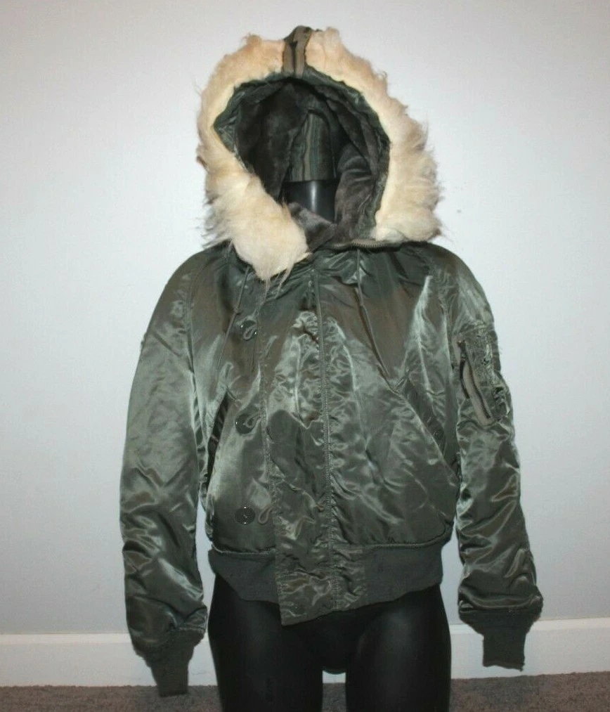 Jacket flying mens heavy attached store hood n2b