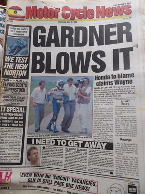 Motor Cycle News Paper IOM Manx TT & MGP 15 June 1988