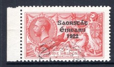 Ireland 1925-28 Seahorses - Narrow Date - 5/- Rose-carmine Fine Used