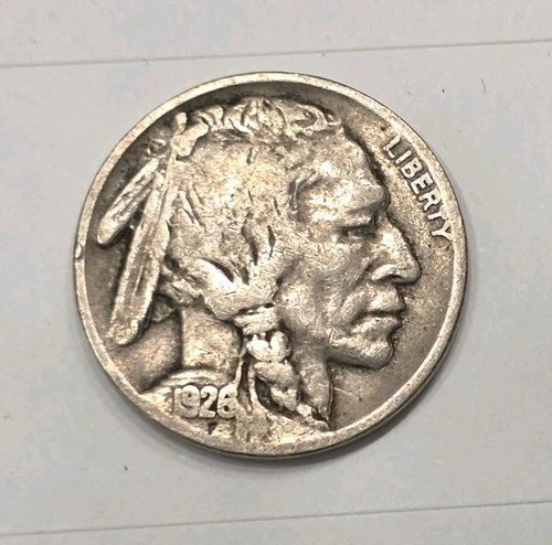 1926 Buffalo Nickel Double Die,  Fine Condition.