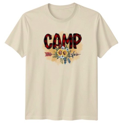 Camp Life Damen T-Shirt Outdoor Lifestyle Camping Muttertag Geschenk für Sie