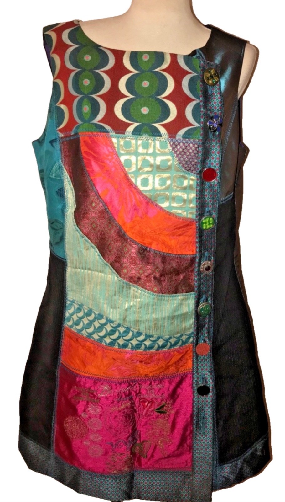 Desigual Multicolored Colored Patchwork Embroider… - image 3