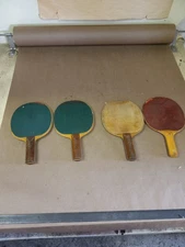 Lot Of 4 vintage Ping Pong Paddles Table Tennis Red & Green