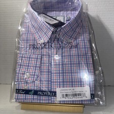 PROPERLY TIED Boys Size Medium 10/12 Plaid Sport shirt , Bamboo Blend NWT 60
