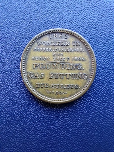 1861 BÜRGERKRIEGSMARKE, FOSTER & METCALF. ARBEITER IN KUPFER, ZINN, MESSING, EISEN,... - Bild 2 von 12