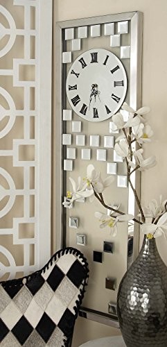 Deco 79 Glass Beveled Mirrored Wall Clock for Home Decor, 42"H