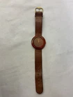 Tissot Genuine Wood Watch Brown Leather Strap Wooden Bezel Swiss Made Vintage