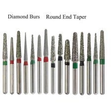 10 Pcs/Box Dental Coarse Round End Taper 856 850 FG High Speed Diamond Burs