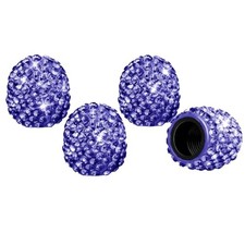 Tire Valve Stem Caps Pack Crystal Rhinestone Wheel Valve Caps, Dustproof 4 Blue