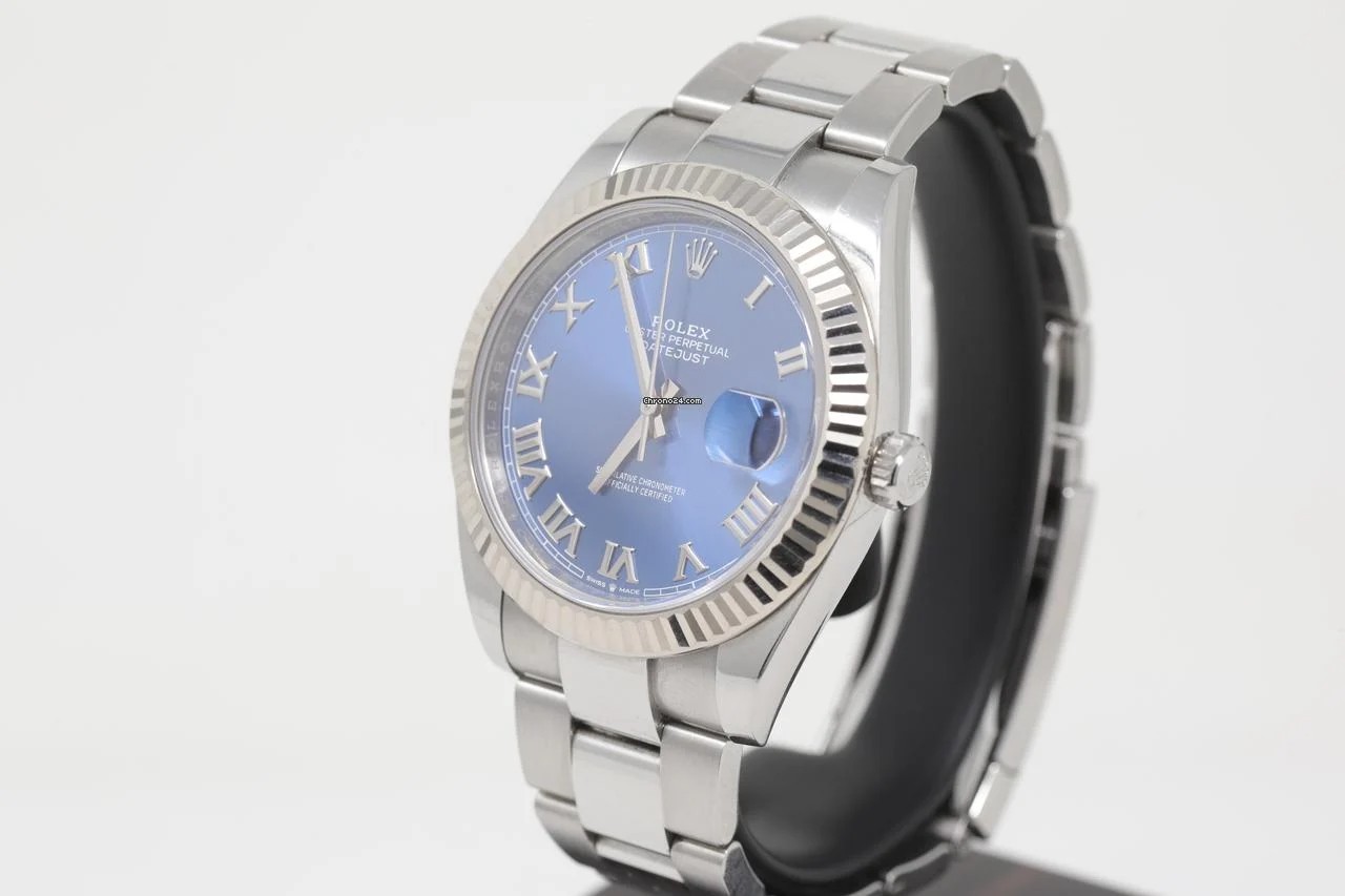 Rolex Datejust 41 Box Papers | Blue | Azurro | Roman Numerals | 2020 New card image 4
