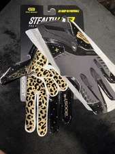 Grip Boost Stealth 6.0 Boost Football Gloves in Black/Gold Adult Medium