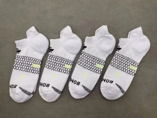 Bombas 4 pairs Women's Running Ankle socks - Size medium  White