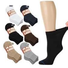 3 12 Pairs Diabetic Ankle Socks Mens Circulatory Health Low Cut Socks 9-11 10-13