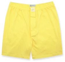 Biagio Mens Solid Light Gold Color BOXER 100% Knit Cotton Shorts