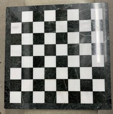 Vintage Marble Chess Board With Red Felt Back 18x18