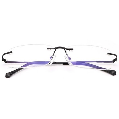 Rimless Clear Bifocal Reading Glasses Blue Light Blocking Readers for Men Women
