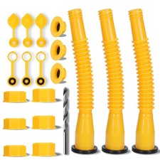 Gas Can Spout Replacement 3-Pack with Leak-Proof Nozzles and Vent Caps