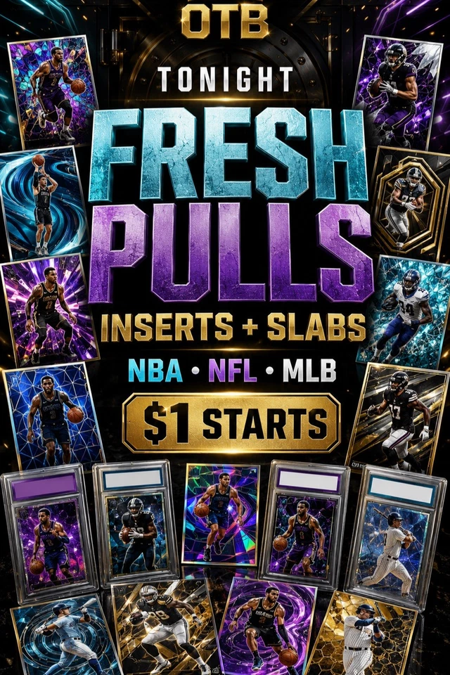 Fresh Pulls: NBA, NFL & MLB Singles • Inserts • Slabs ALL $1 Starts!