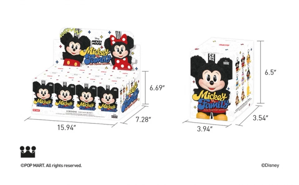*Autêntico* Chaveiro POP MART Mickey Family Cute Together caixa cega  - Imagem 4 de 4