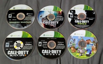 Xbox 360 Loose Disc Only Lot of 6 - Call of Duty / Minecraft SCRATCHED/UNTESTED