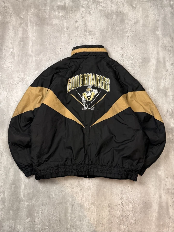 Chaqueta aislante bordada vintage años 90 Purdue Boilermakers NCAA talla grande Foto 2 de 4