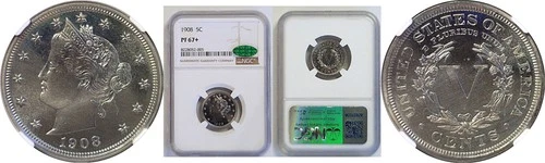 1908 5C Liberty Nickel Proof NGC PF-67+ CAC