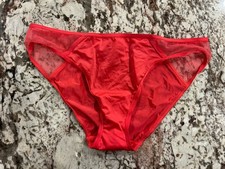 True Vintage Victoria's Secret Satin Mesh Bikini Panty Pink NWT Medium