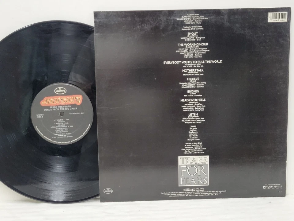 TEARS FOR FEARS Songs From The Big Chair Original 1985 LP Mercury 824300 NM - Image 2 of 2