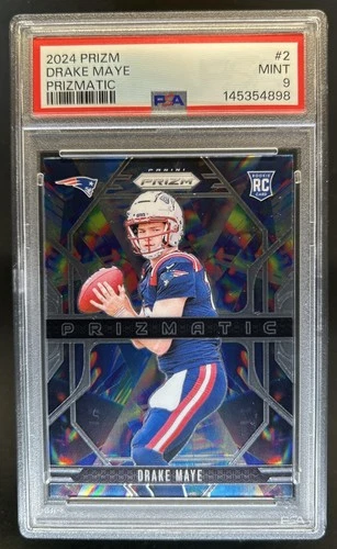 2024 Panini Prizm Drake Maye Prizmatic RC Rookie #2 Patriots PSA 9