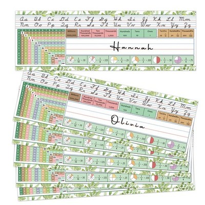 36PCS Desk Name Tags for Classroom - Eucalyptus Traditional Manuscript Studen...