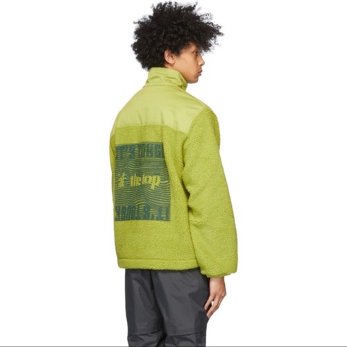 Size L Men NAPAPIJRI x MARTINE ROSE Green T-CRANTOCK Fleece Zip Pullover Jacket - Picture 10 of 10