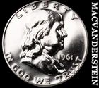 1961 Silver Franklin Half Dollar - Choice Gem Proof  Lustrous  #K782