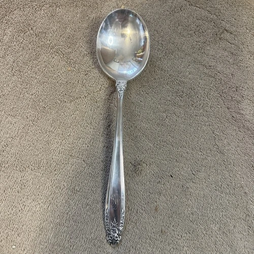 International Sterling Silver Prelude Round Cream Spoon – Monogram, 38g - 6.5"
