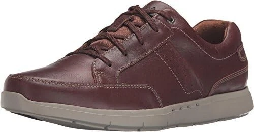 Clarks Uomo Unlomac Pizzo Oxford Sneaker Pelle Marrone UK Taglia 7 G