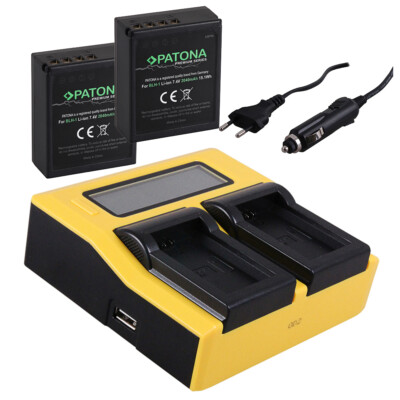 2 x Akku + LCD Dual-Ladegerät für Olympus OM-D E-M1 Mark II, 2 / E-M1X - BLH-1