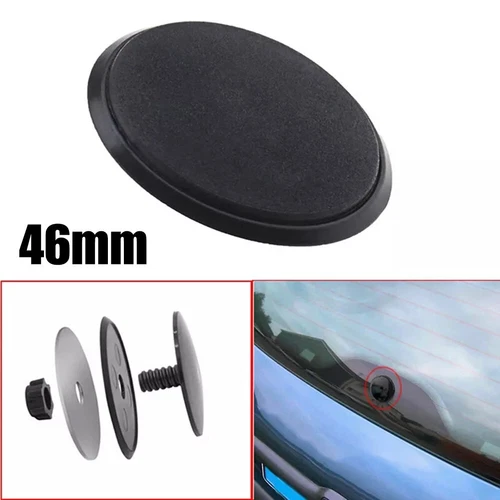 Black 46mm Waterproof Rear Windscreen Wiper Antenna Hole Cover Plug For Cars - Picture 1 of 22