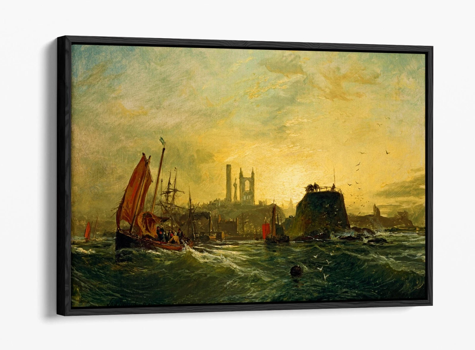SAMUEL BOUGH, OFF ST ANDREWS -FLOAT EFFECT CANVAS WALL ART PIC PRINT