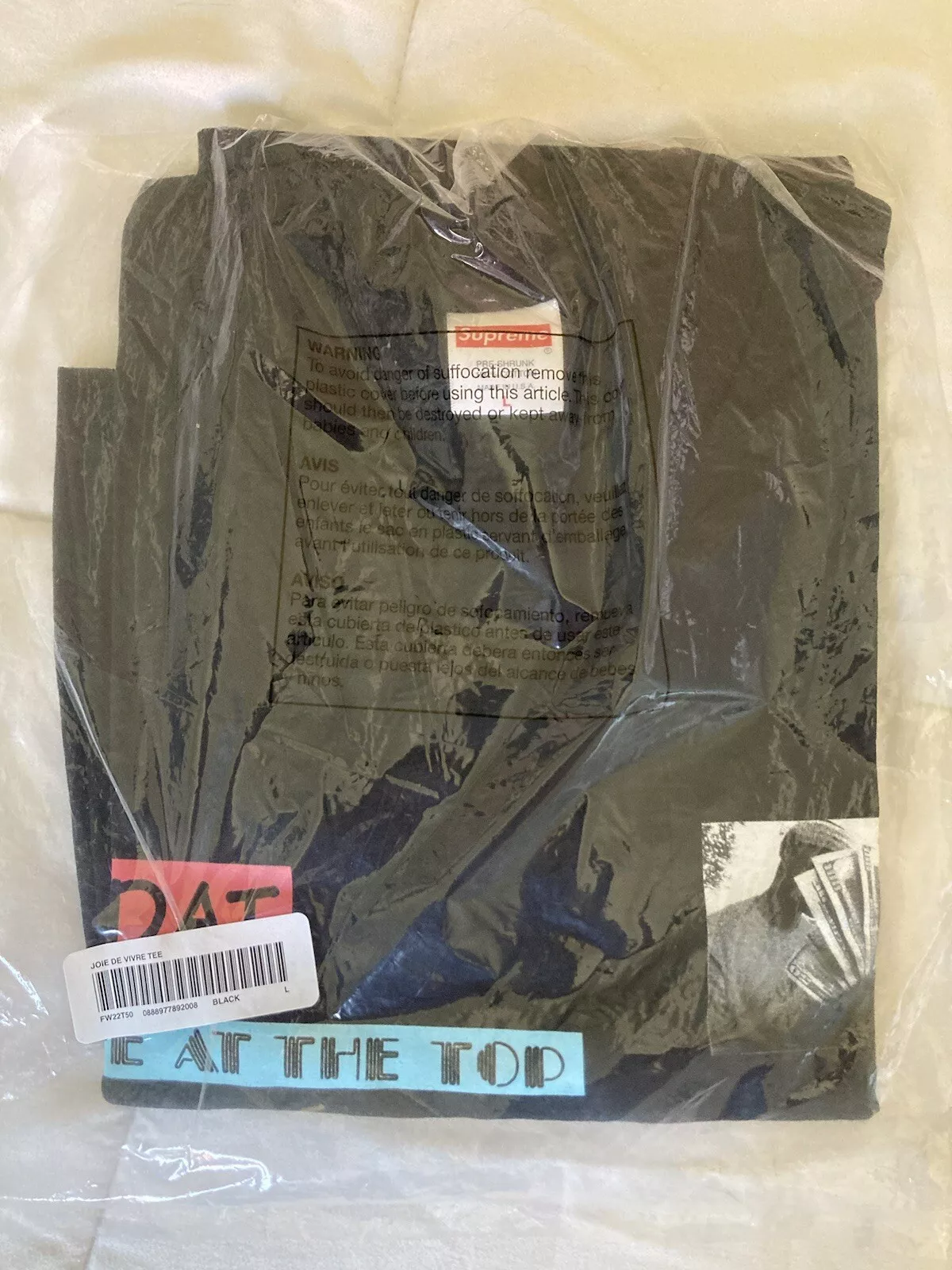Tee shirt Supreme Joie De Vivre taille L neuf avec étiquette