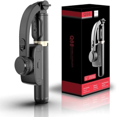 Q08 Foldable Handheld Gimbal 1-Aixs Stabilizer Stick with Bluetooth Wireless Rem