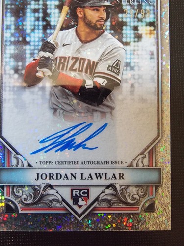 Jordan Lawlar 2024 Bowman Sterling Speckle Refractor Auto Baseball Card 29/99 - Picture 5 of 10