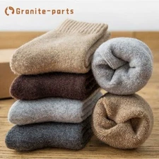 5Pack Mens Merino Wool Warm Crew Fleece Thermal Thick Work Heavy Cushioned Socks