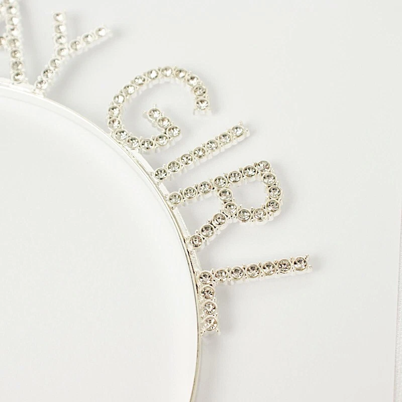 7" PLATEADO Metal Estrás Cumpleaños Niña Tiara CINTA Eventos Decoraciones Foto 4 de 4