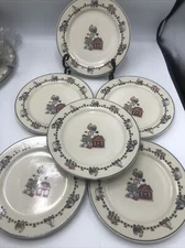 SET OF 6 International Tableworks Windy Hill Susan Winget 7 5/8" Bread Plates
