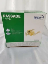 Shield Security Passage Door Lever - 2 way Latch - Polished Brass Finish