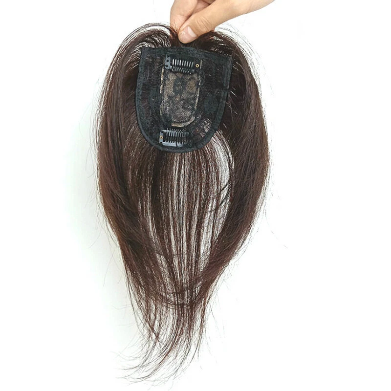 Pelucas top bob top flequillo toupee clip cabello humano 100 % real para mujer  Foto 3 de 4