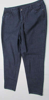 Women's Size 14W Slimming Blue Dotted Pants BY C J Banks